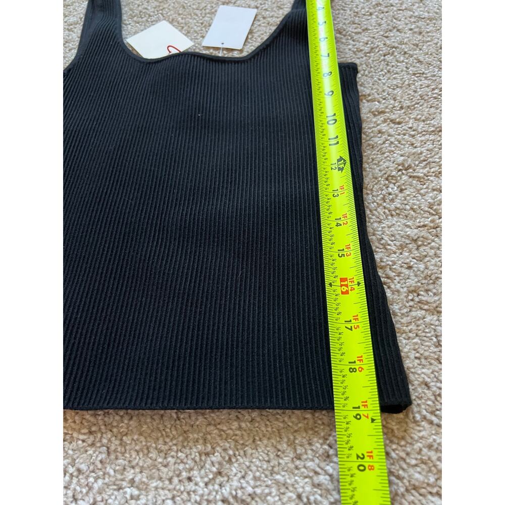 2 Pack Open Edit Ribbed Knit Soft Tank Top NWT Black Cream Square Neck Size S - Picture 5 of 7